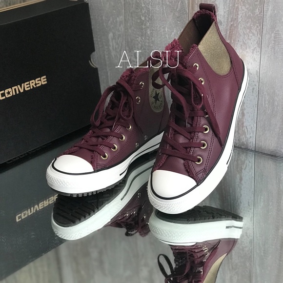 Converse Ctas Chelsea Boot Leather Fur Burgundy W - Picture 4 of 7